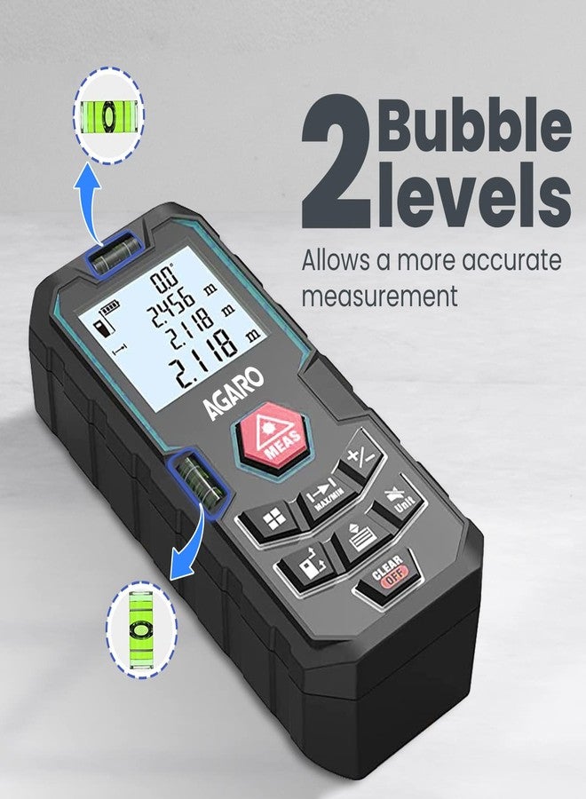 AGARO LDM100 Laser Distance Meter, Up to 100 Meters Range, Continous Measurement, Distance, Volume & Area Measurement, Pythagorean Mode, 30 Memories, 2 Bubble Levels,M/In/Ft Unit, Backlit Display - Image 5